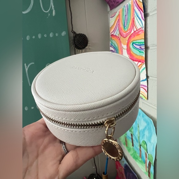 Limited Edition Retired PANDORA Leather Round Jewelry Organizer Travel Box⚡️ - Picture 6 of 12